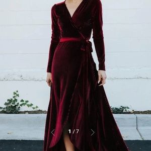 Jada Ribbed Velvet Wrap Dress - Mullberry